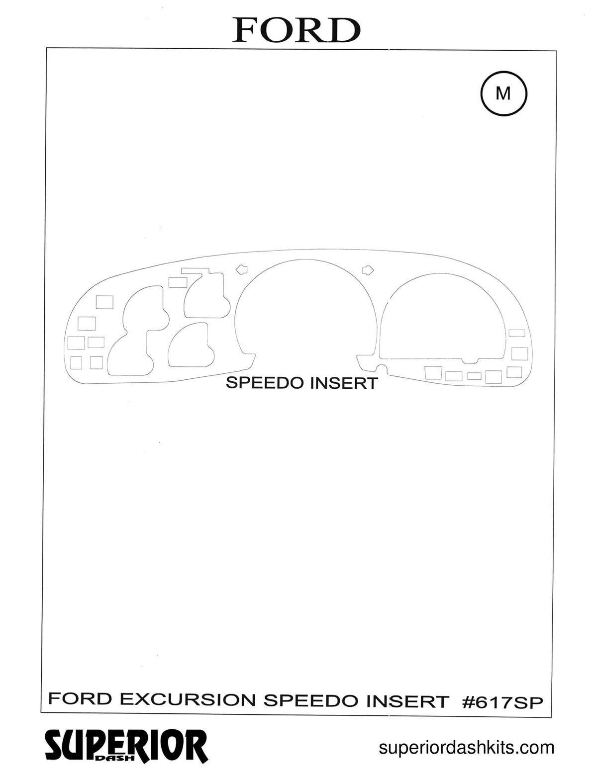 Shadow sheet for Superior Dash kit 617-SP, 2000-2005 Ford Excursion (sheet 3)