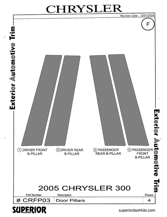 Shadow sheet for Superior Dash kit CRFP03, 2005 Chrysler 300 and Dodge Magnum