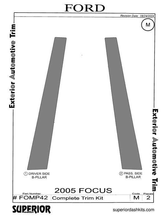 Shadow sheet for Superior Dash kit FOMP42, 2005 Ford Focus