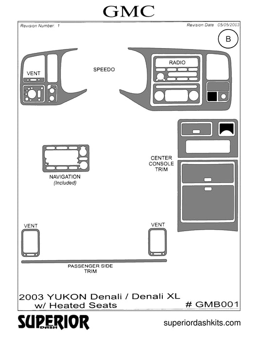Shadow sheet for Superior Dash kit GMB001, 2003 GMC Yukon