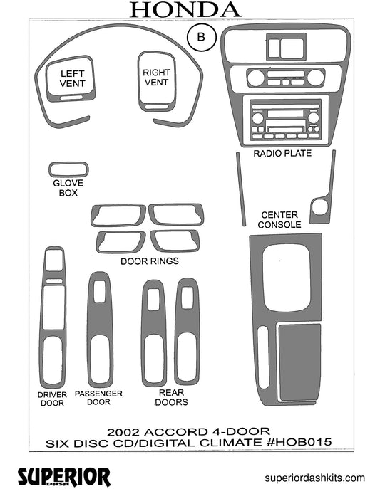 Shadow sheet for Superior Dash kit HOB015, 2002 Honda Accord