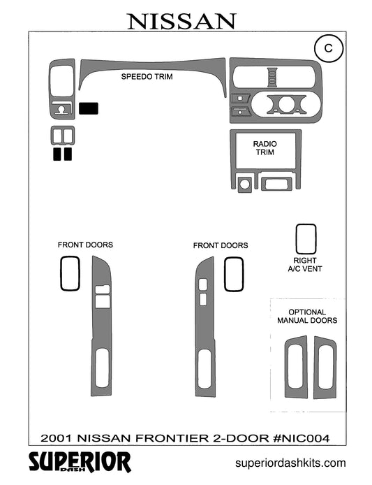 Shadow sheet for Superior Dash kit NIC004, 2001 Nissan Frontier