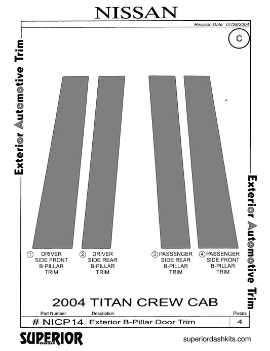 Shadow sheet for Superior Dash kit NICP14, 2004 Nissan Titan
