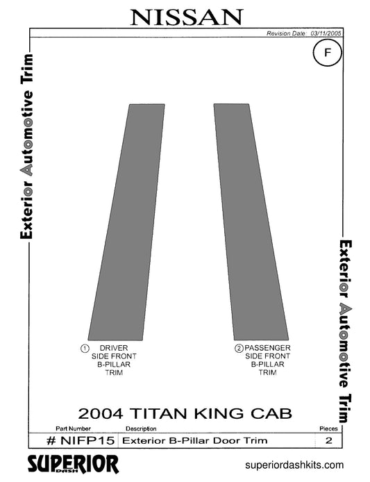 Shadow sheet for Superior Dash kit NIFP15, 2004 Nissan Titan